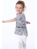 Bluza fetita cu cravate, alb si bleumarin NDZ8200 - Magazin online - Boutique